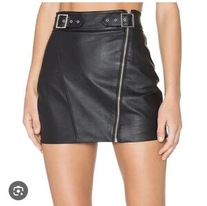 Capulet Black Leather Mini Skirt Size Large